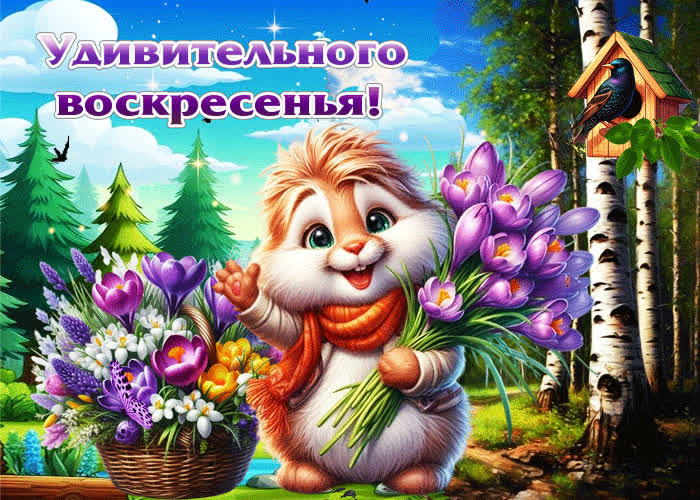 Postcard очаровательная весенняя гиф-открытка удивительного воскресенья