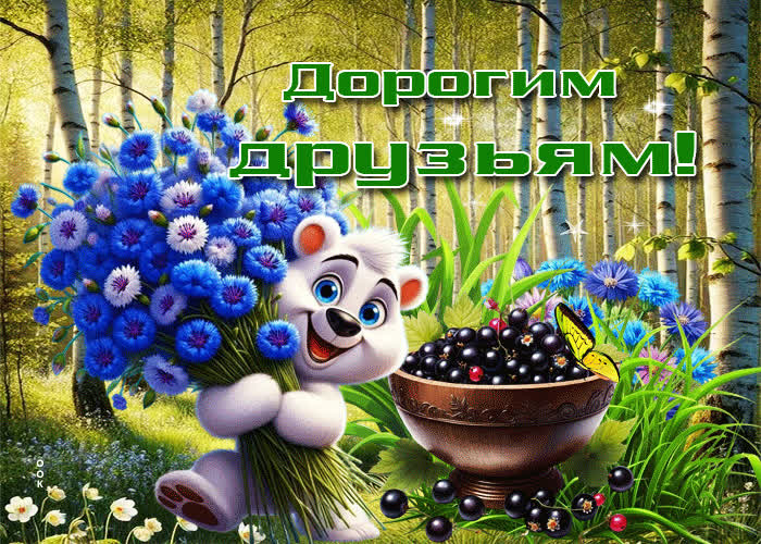 Picture оригинальная летняя гиф-открытка дорогим друзьям