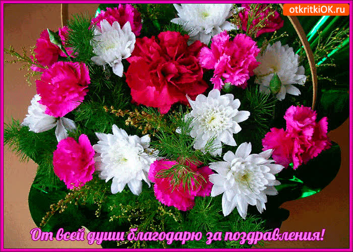 Картинка от всей души благодарю за поздравления