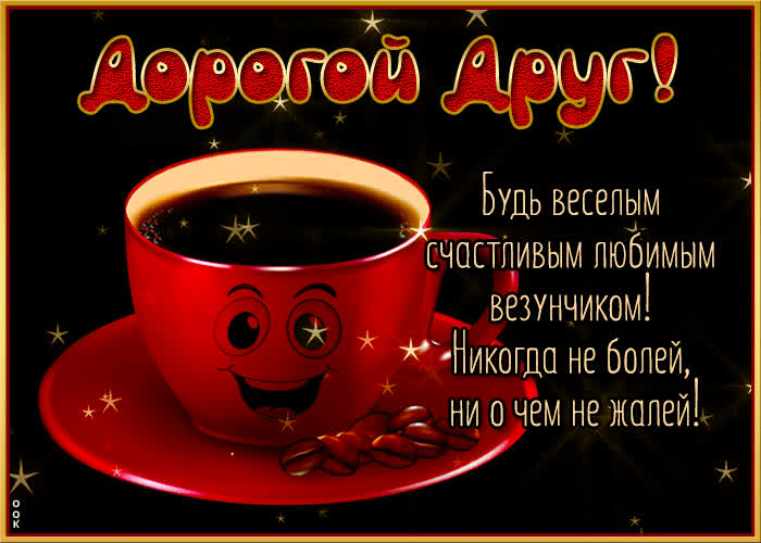 Picture открытка дорогой друг! никогда не болей, ни о чем не жалей!