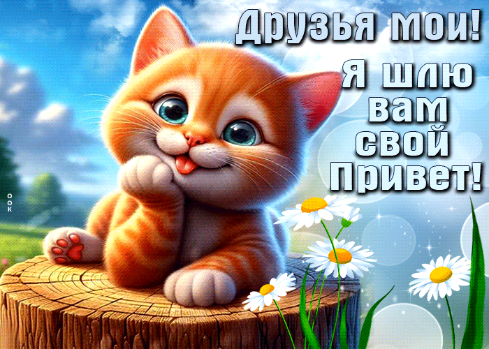 Postcard открытка друзья мои! я шлю вам свой привет!