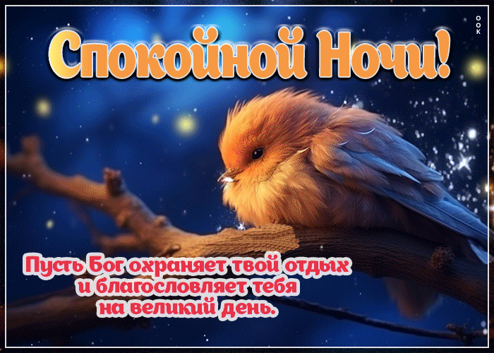 Picture открытка пусть бог охраняет твой отдых! спокойной ночи