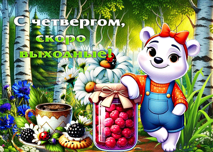 Postcard открытка с четвергом! скоро выходные