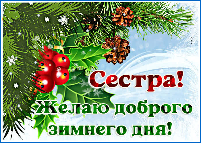 Открытка открытка сестра, желаю доброго зимнего дня