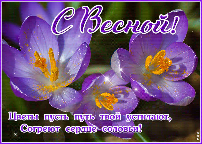 Открытка открытка цветы пусть путь твой устилают, согреют сердце соловьи