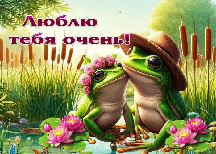 Picture переливающаяся летняя гиф-открытка люблю тебя очень