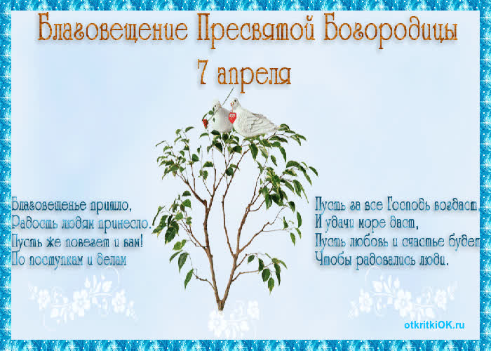 Картинка поздравления с благовещением пресвятой богородицы
