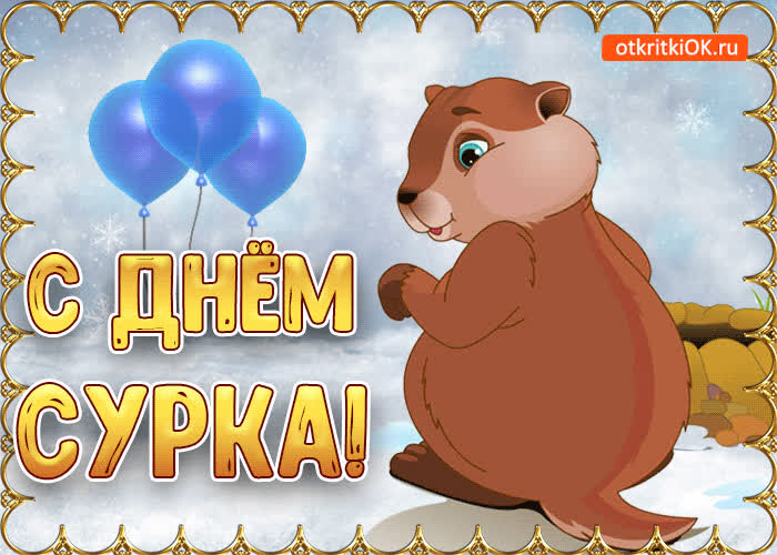 Картинка поздравляю с днём сурка