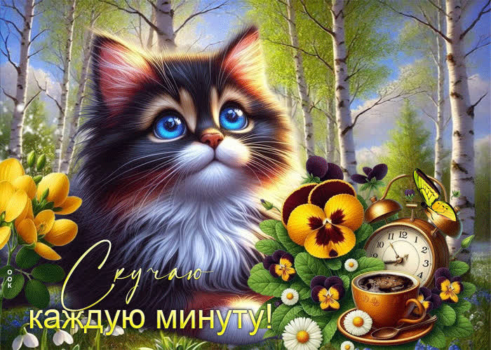 Postcard прекрасная гиф-открытка скучаю каждую минуту