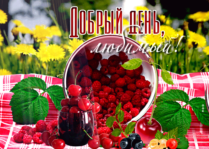 Picture прекрасная открытка с ягодами добрый день, любимый!