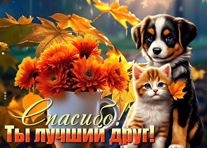 Postcard прекрасно выполненная анимационная открытка спасибо! ты лучший друг