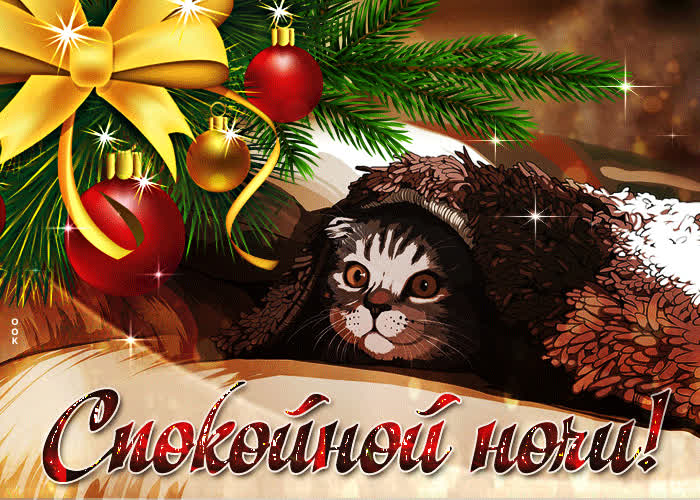 Postcard прелестная открытка спокойной ночи! с милым котом