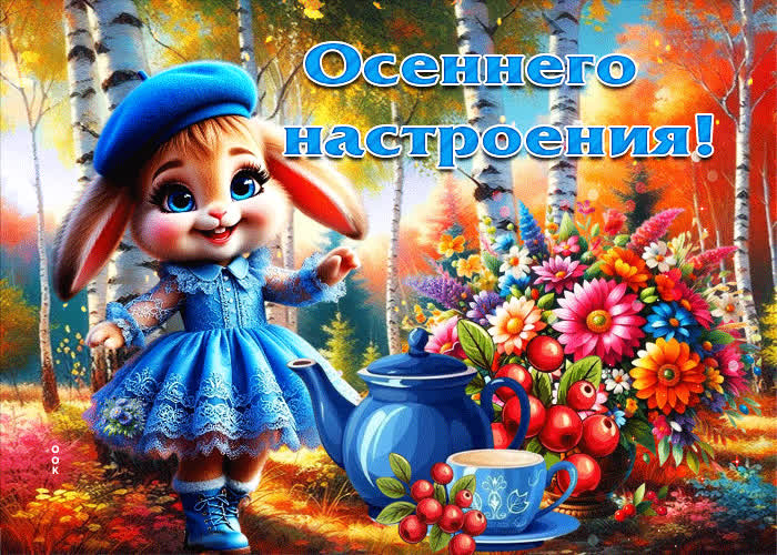 Postcard прелестная, солнечная гифка осеннего настроения