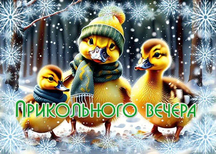 Picture привлекательная и яркая анимационная открытка прикольного вечера