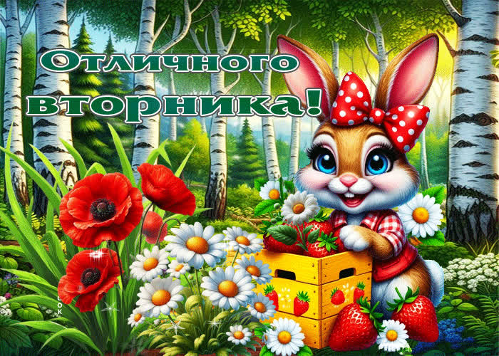 Postcard приятная летняя гиф-открытка отличного вторника