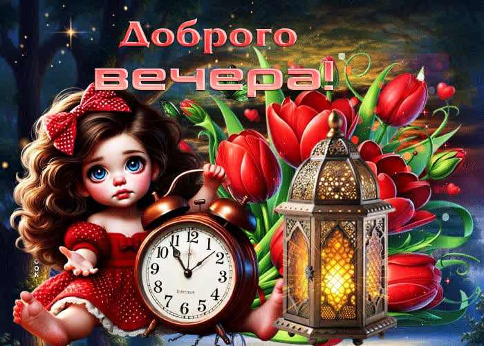 Postcard приятная весенняя гиф-открытка доброго вечера