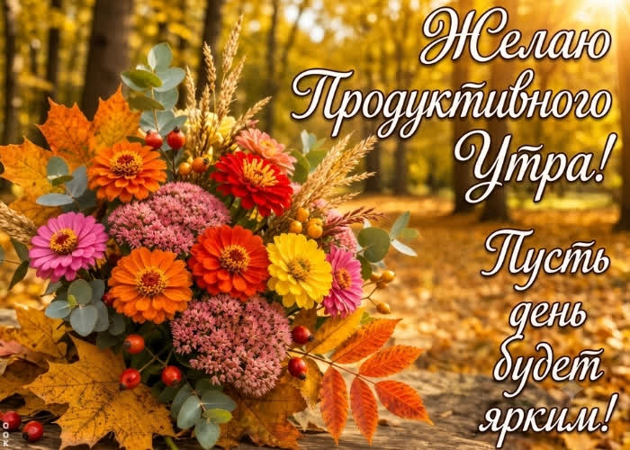 Picture продуктивного утра, пусть этот день будет ярким как осенние листья!!