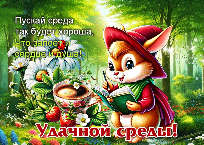 Postcard пускай среда так будет хороша, что запоет и сердце и душа