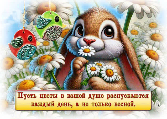 Postcard пусть цветы в вашей душе распускаются каждый день, а не только весной