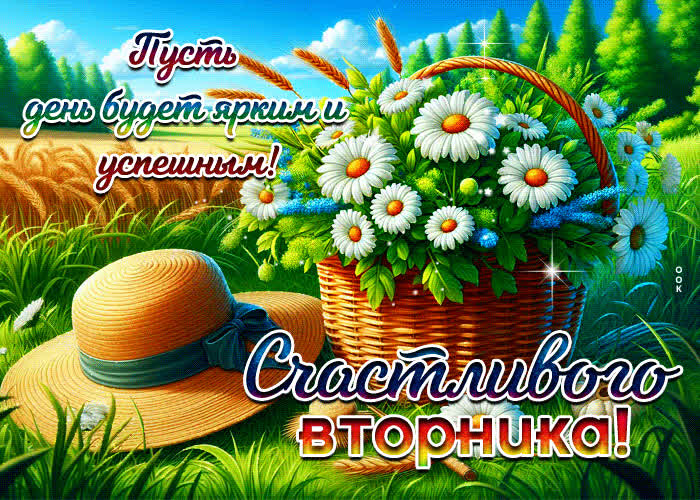 Postcard пусть день будет ярким и успешным! счастливого вторника!