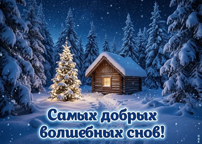 Postcard пусть эта ночь будет мягкой, снежной и по-настоящему красивой.