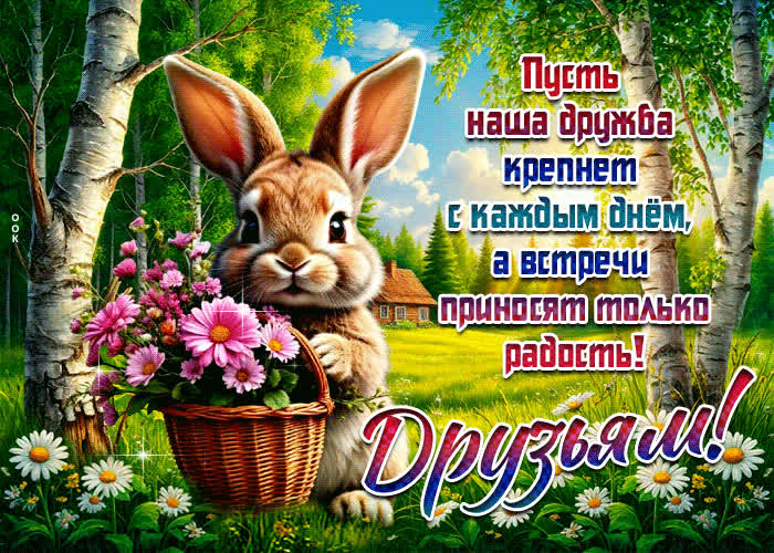 Postcard пусть наша дружба крепнет с каждым днем