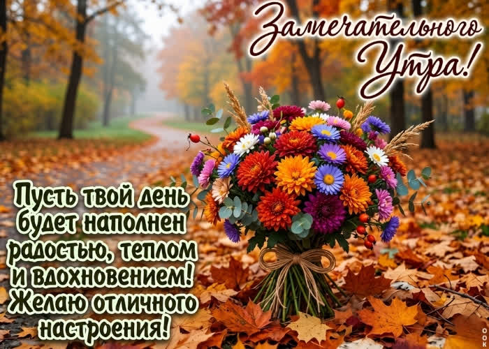 Postcard пусть твой день будет наполнем осенним теплом и радостью