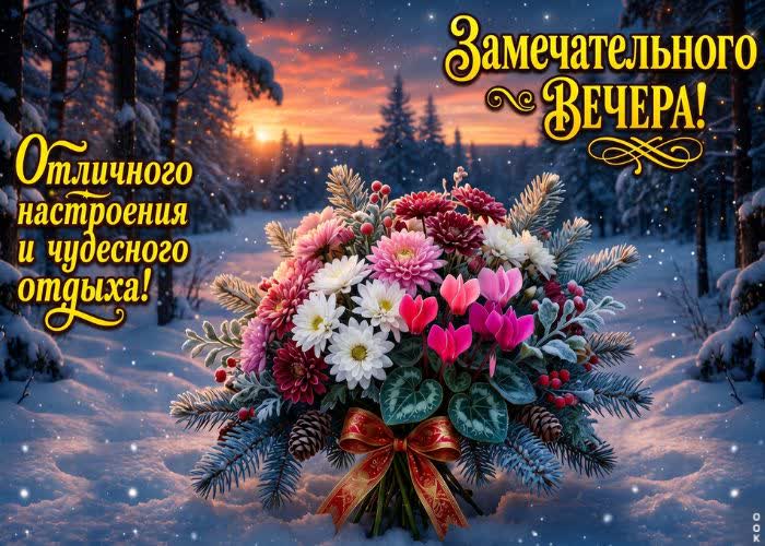Postcard пусть вечер будет теплым и светлым.