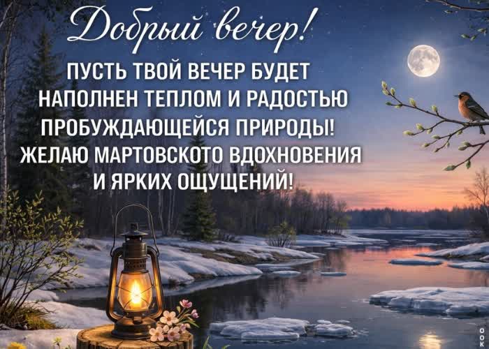 Postcard пусть вечер подарит отдых, гармонию и лёгкость.