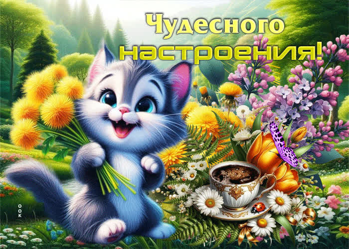 Picture радостная весенняя гиф-открытка чудесного настроения