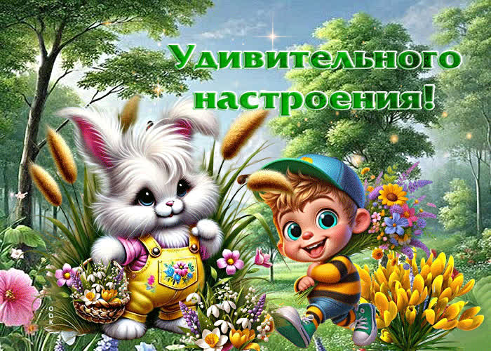 Picture радостная весенняя гиф-открытка удивительного настроения