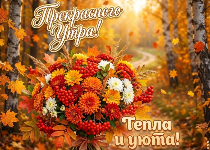 Picture с добрым осенним утром, золотой букет для тебя