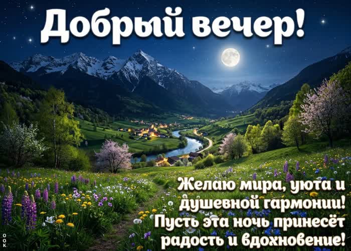 Postcard с добрым вечером! пусть всё лишнее останется позади