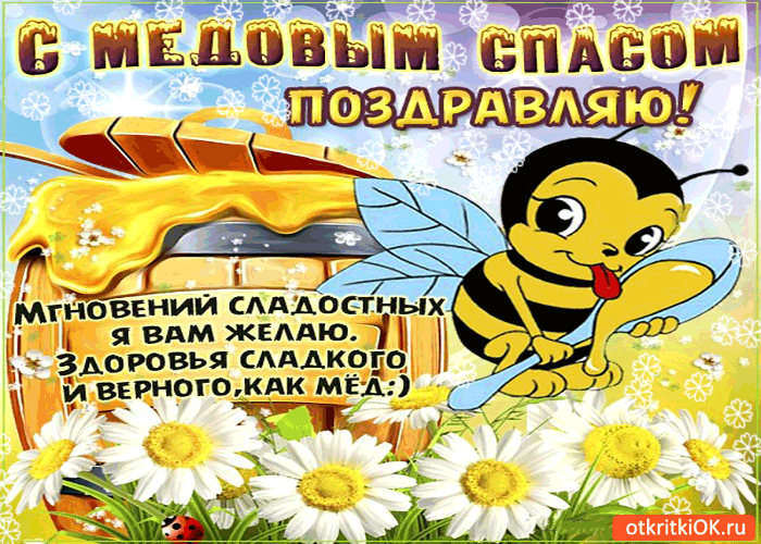 Картинка с медовым спасом поздравляю - мгновений сладостных желаю