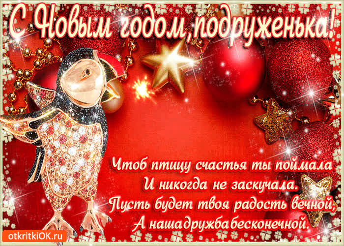 Картинка с новым годом подруженька чтоб птицу ты поймала
