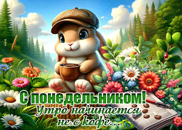 Postcard с понедельником! утро начинается не с кофе