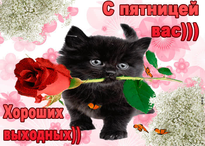 Картинка с пятницей вас и хороших выходных ))