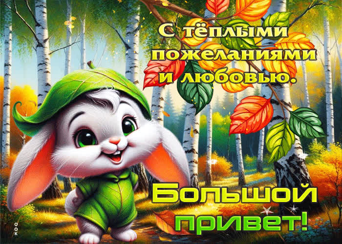 Postcard с теплыми пожеланиями и любовью. большой привет