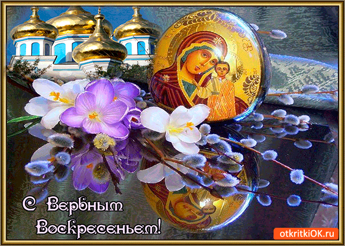 Открытка с вербным воскресеньем друзья