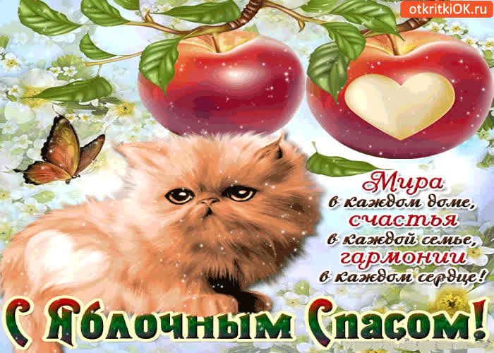 Картинка с яблочным спасом! желаю мира в каждом доме!