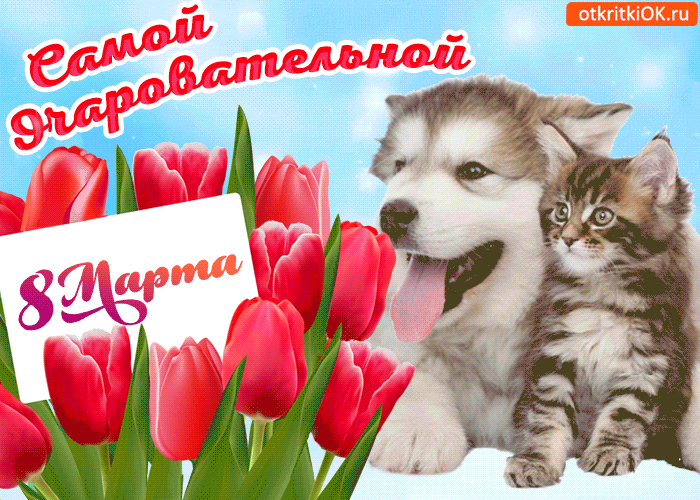 Открытка самой очаровательной с 8 марта