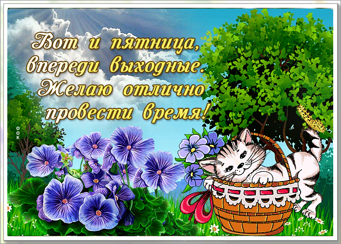 Картинка симпатичная открытка пятница с котиком