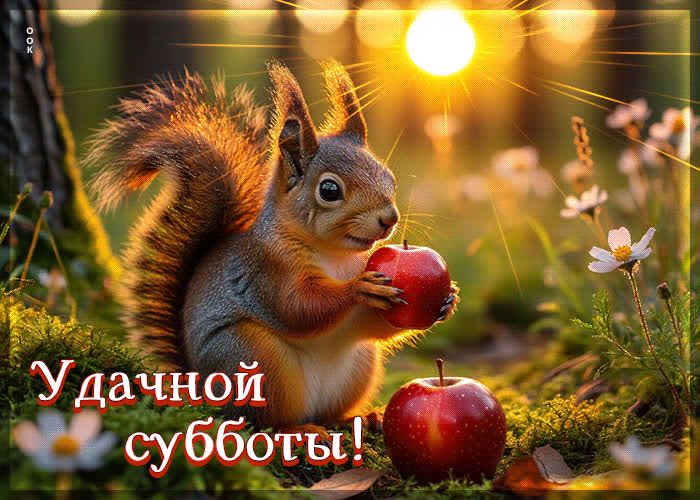 Postcard сияющая летняя гиф-открытка удачной субботы