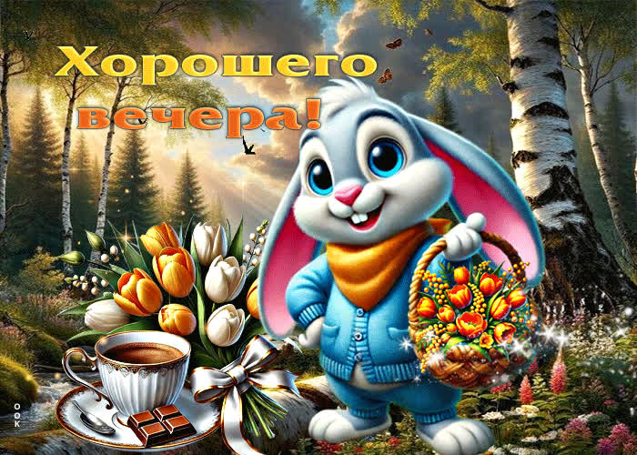 Picture сияющая, романтичная весенняя открытка хорошего вечера