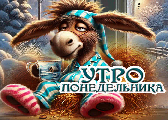 Postcard сказочная зимняя гиф-открытка утро понедельника