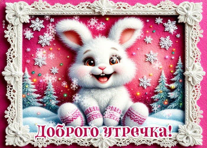 Postcard снежная атмосферная гифка доброго утречка