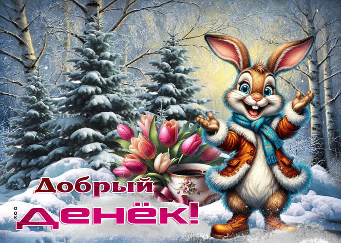 Postcard снежная выразительная гифка добрый денек