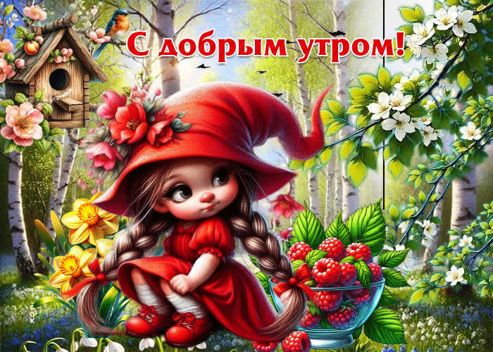 Postcard солнечная и волшебная весенняя гиф-открытка с добрым утром