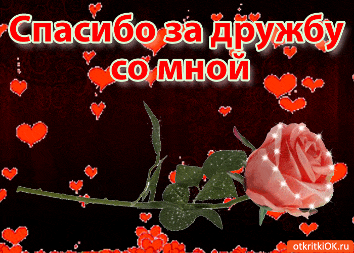 Открытка спасибо за дружбу со мной!