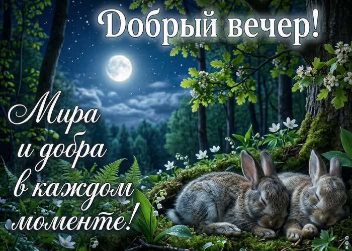 Postcard спокойного вечера и хорошего отдыха